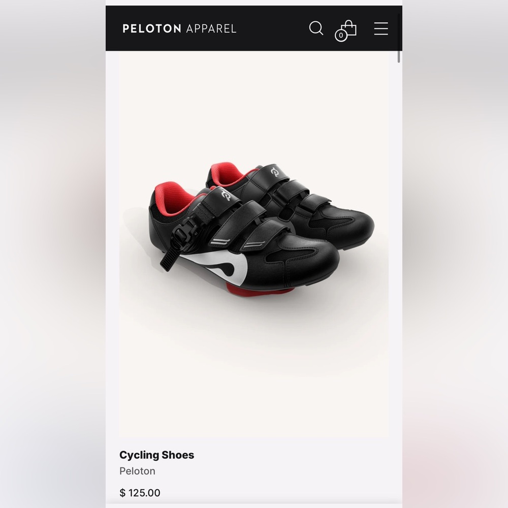 Peloton Black and Red Cycling Shoes